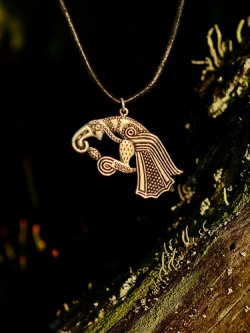 Vendel era raven pendant