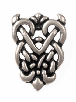 Viking strap end - silver plated