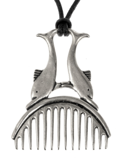 Roman dolphin comb - with cord