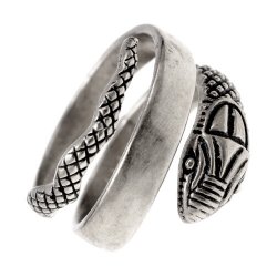 Roman serpent ring - silver plated
