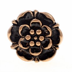 Rose flower finger ring - bronze