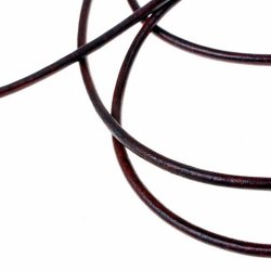 Round leather cord - brown