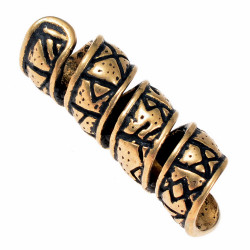 Hair bead with runes - bronze
