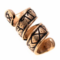 Beard bead with runes - bronze