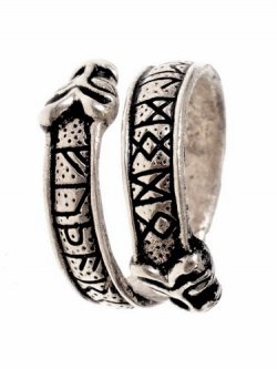 Viking rune ring - silver plated