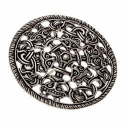 Viking disc brooch - silver plated