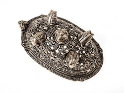 Viking oval brooch - silver plated