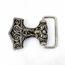 Thor's hammer belt buckle - brass