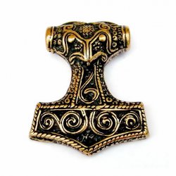 Viking Mjoelnir pendant - brass