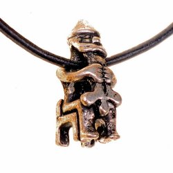 Sitting Thor amulet - bronze