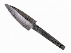 Damascus knife blade - short
