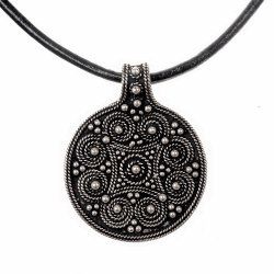 Granulation pendant - silver plated