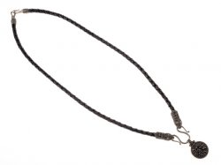 Viking leather necklace - black