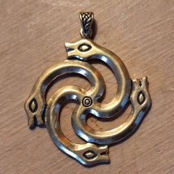 spiral disc pendant - bronze