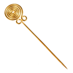 Spiral headed pin - bronze