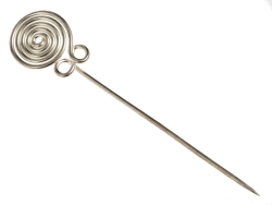 Spiral headed pin - silver