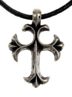 Medieval Cross Charm - silver color