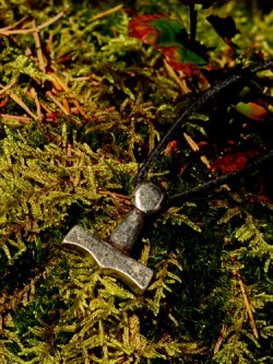 Thor's hammer pendant in nature