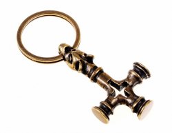 Viking key ring holder - brass