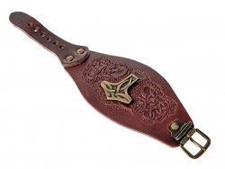 Embossed Viking wristband - brown