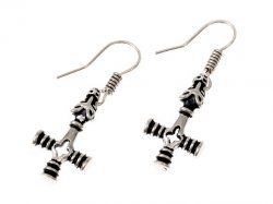 Thor's Hammer Earrings - silver-plated