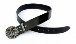 Thor''s hammer buckle belt - black