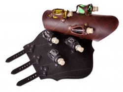 Leather bracer with potion bottles
