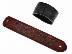 Leather Wristband in 4 cm - Tribal