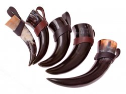 Horns with leather holders