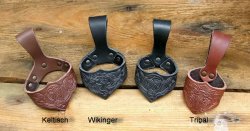 Drinking horn holder - embossed