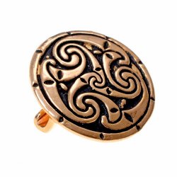 Celtic Triskele  disc brooch - bronze