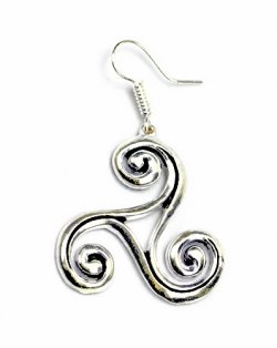 Earring Triskel - silver plated