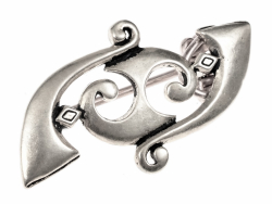 Trumpet brooch replica - silver