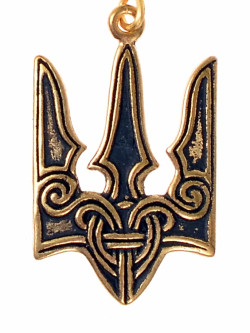 Tryzub Trident Earring - bronze