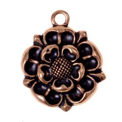 Tudor rose charm - bronze