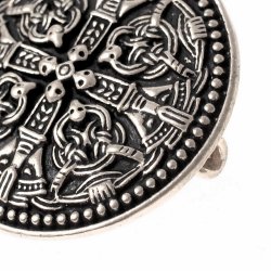 Viking disc brooch - silver plated