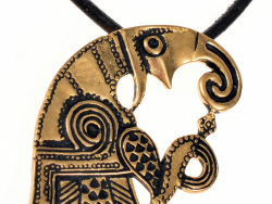 Vendel era bird pendant - detail