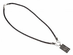 Leather necklace - black