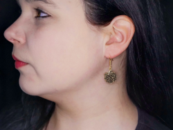 Viking earrings in use