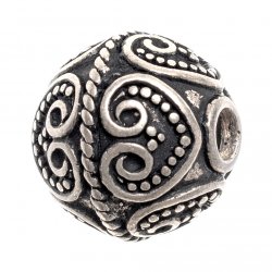 Viking bead replica - silver plated