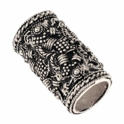 Viking beard bead - silver plated