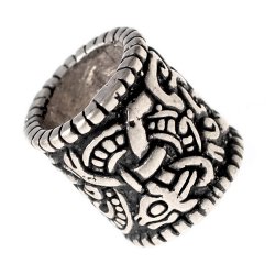 Viking beard bead - silver plated