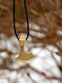 Bearded Viking axe pendant 