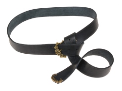 Viking leather belt - black / brass