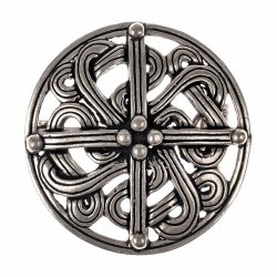 Viking Disc Brooch - silver plated