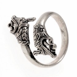 Dragon head ring- silver plated