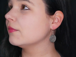 Viking earrings in use