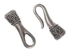 Leather cord ends - silver plated