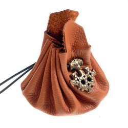 Leather bag - Brass pendant