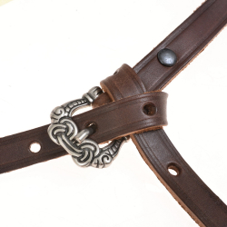 Viking leather belt - brown / silver